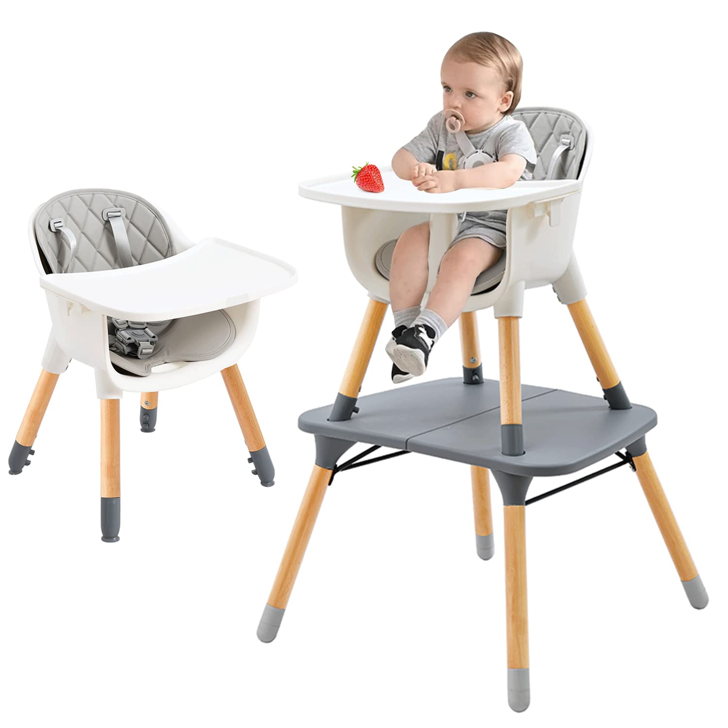 Wooden Baby High Chair IKARE