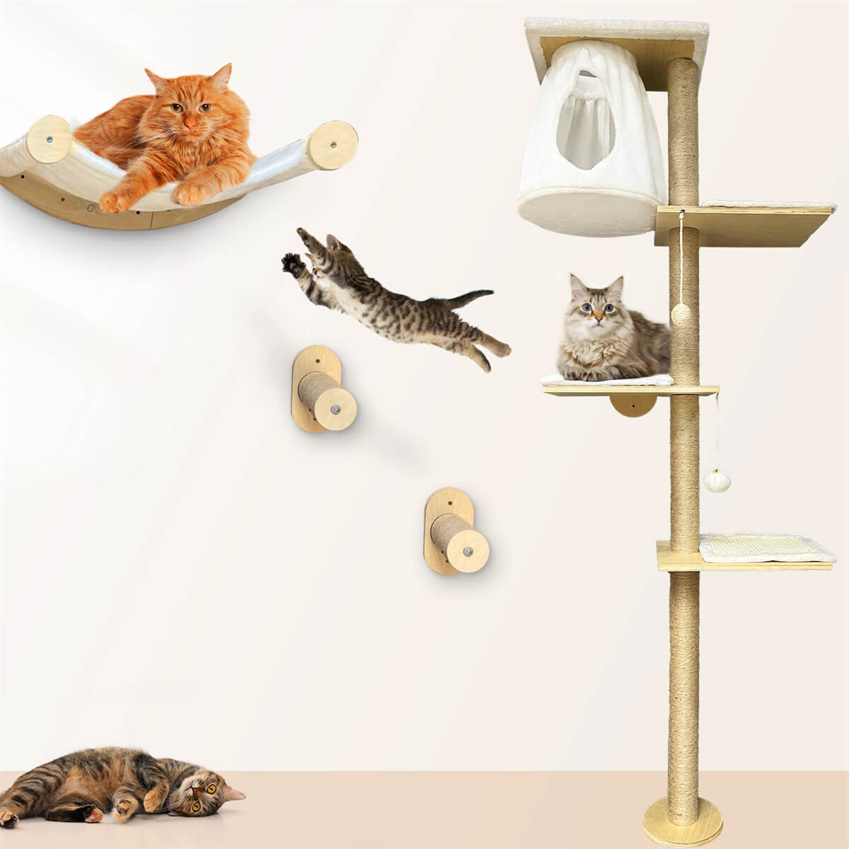 Cat wall shelves cat tree wall mounted IKARE